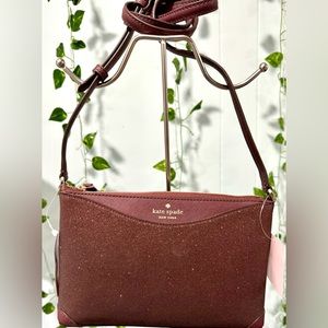 NWT Kate Spade Glitter Deep Berry Crossbody